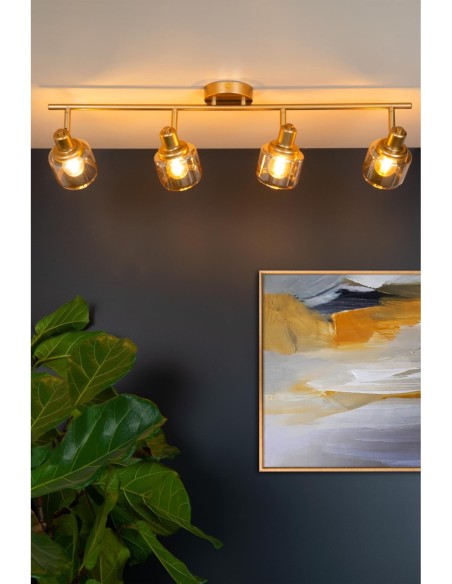 Bjorn de Lucide - Spot plafond orientable 4xE14 Or Mat / Laiton