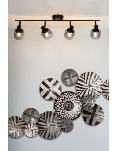 Bjorn de Lucide - Spot plafond orientable 4xE14 noir Mat / fumé