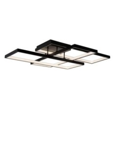 Plafonnier Led Dimmable CCT 1x60W 2700K/4000K Noir - Lucide - Lokero 2
