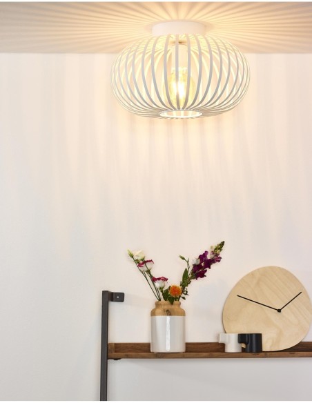 Manuela - Lucide  - Plafonnier Diam. 39,5 cm 1xE27 blanc