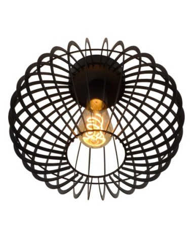 Lucide - Plafonnier Reda en métal noir