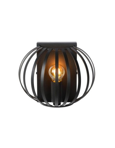 Applique murale métal 1xE14 noire - Lucide - Manuela