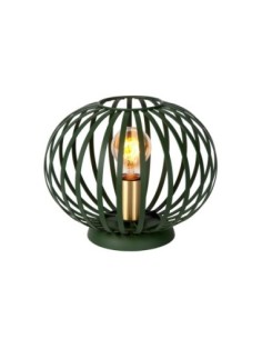 Lampe de table forme boule métal vert culot E27 - Lucide - Manuela