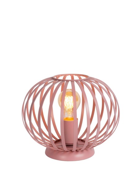 Lampe de table forme boule métal rose culot E27 - Lucide - Merlina