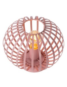 Lampe de table forme boule métal rose culot E27 - Lucide - Merlina 2