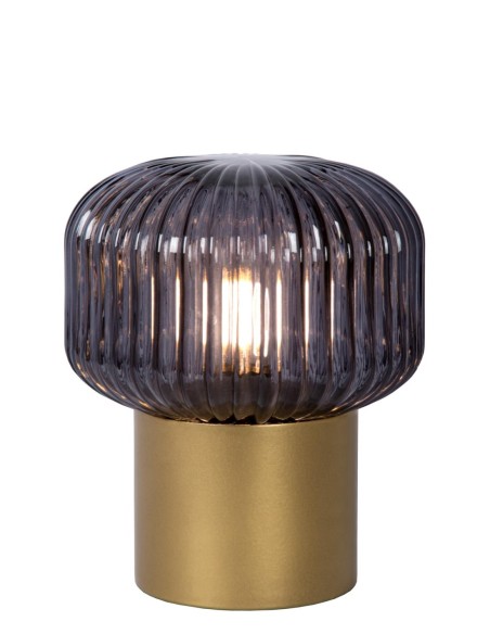 Lampe de table métal or mat et verre Diam. 16 cm 1xE14 - Lucide - Jany