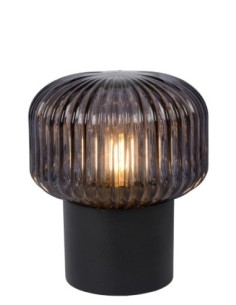 Lampe de table métal noir et verre Diam. 16 cm 1xE14  - Lucide  - Jany