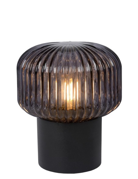 Lampe de table métal noir et verre Diam. 16 cm 1xE14  - Lucide  - Jany