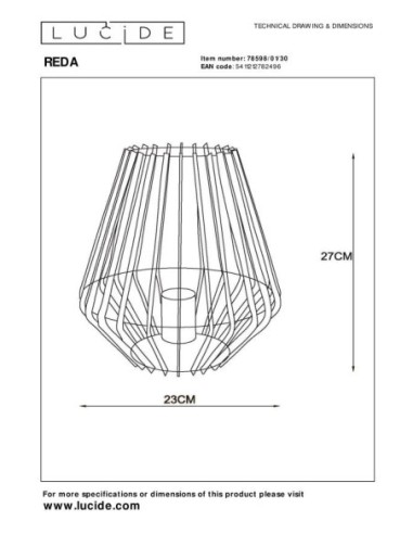 Reda inclinable de Lucide - dessin technique