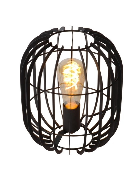 Lampe à poser Reda ronde de Lucide - métal noir - culot E27