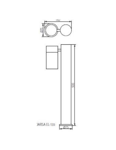 Borne Led extérieure inox 50 cm GU10 Darsa - Kanlux Leluminaireled.com