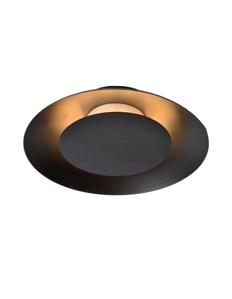 FOSKAL - Lucide -plafonnier led intégrée , 6 W, 2700 K en noir de diamètre 21,5 cm