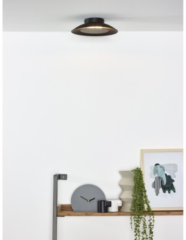 FOSKAL - Lucide -plafonnier led intégrée , 6 W, 2700 K en noir de diamètre 21,5 cm