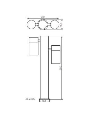 Borne Led extérieure inox 50 cm 2xGU10 Darsa - Kanlux Leluminaireled.com