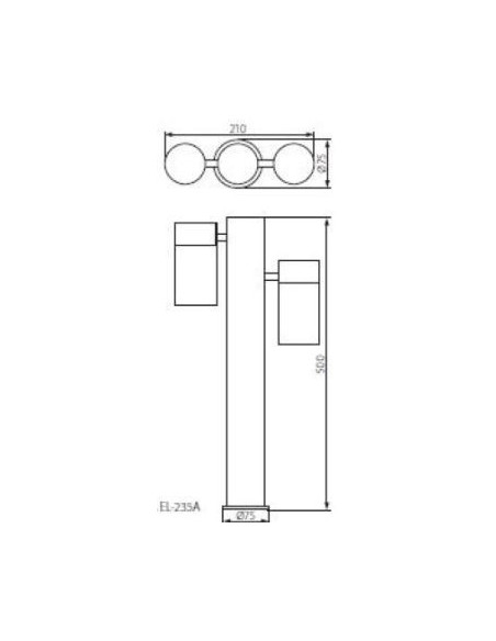 Borne Led extérieure inox 50 cm 2xGU10 Darsa - Kanlux Leluminaireled.com