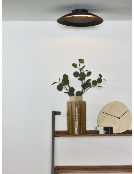 Plafonnier led 12 W, 2700 K , noir FOSKAL de lucide