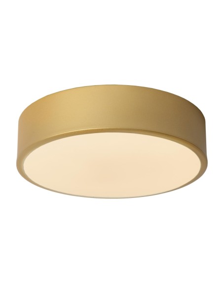 Plafonnier Unar - Dimmable , IP20 en acrylique couleur or mat et laiton