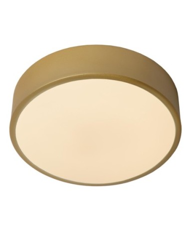 Unar - Plafonnier led intégré , IP20 , or mat et laiton , Dimmable