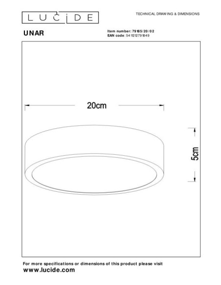 Dimmable , IP20, or mat et laiton , plafonnier led Unar