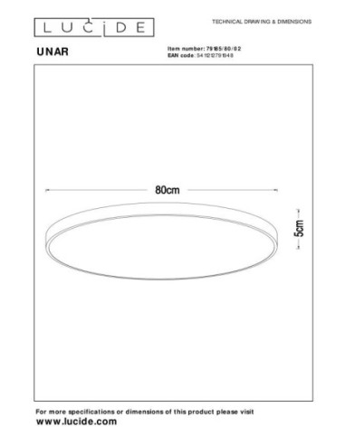 Plafonnier led intégrée Unar en or mat et laiton de lucide