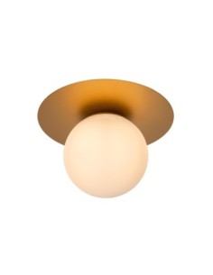 plafonnier tricia - IP20 - E27 - blanc en métal et verre