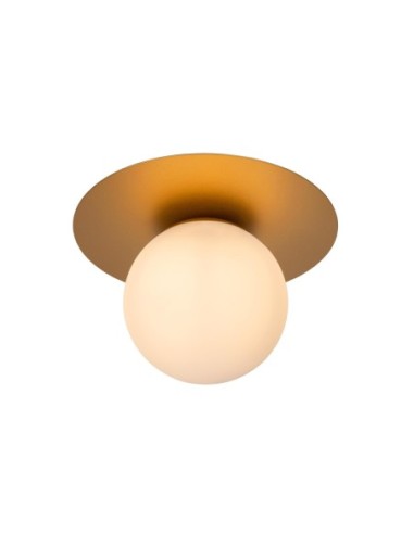 plafonnier tricia - IP20 - E27 - blanc en métal et verre