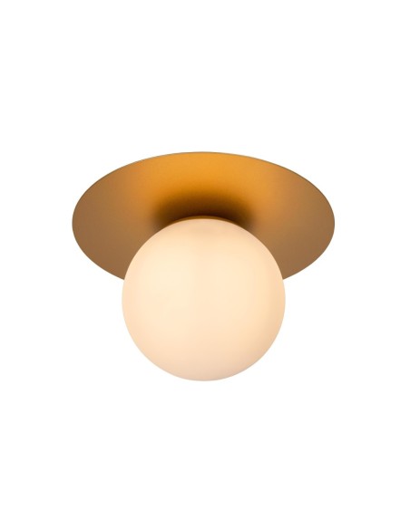 plafonnier tricia - IP20 - E27 - blanc en métal et verre