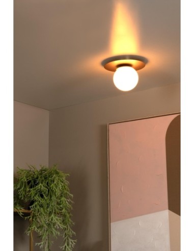 Tricia - lucide plafonnier led blanc en métal et verre