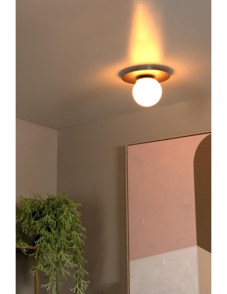 Tricia - lucide plafonnier led blanc en métal et verre