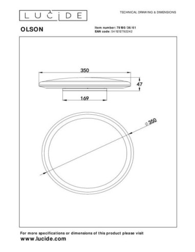 Olson 35 cm de Lucide - dessin technique