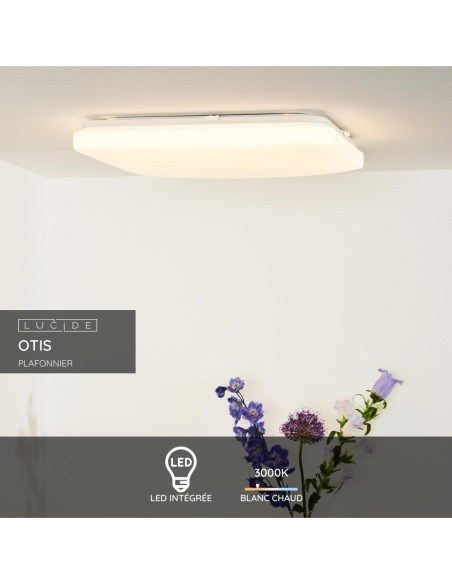 Otis carré - Lucide - 43 cm - plafonnier Led - éclairage blanc chaud