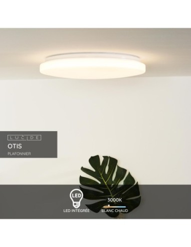Otis de Lucide - plafonnier led diamétre 39 cm - 3380 lumens - éclairage blanc chaud