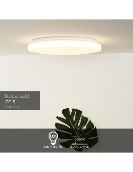 Otis de Lucide - plafonnier led diamétre 39 cm - 3380 lumens - éclairage blanc chaud