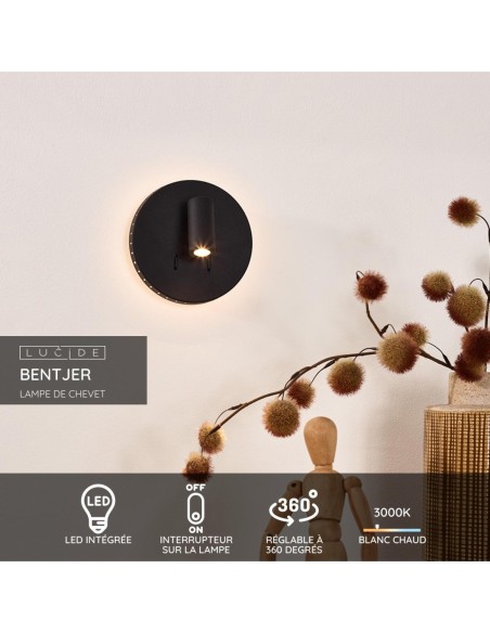 Bentjer - Lucide - applique murale 2 sources lumineuses