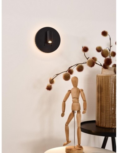 Applique mruale/liseuse Bentjer de Lucide avec rétro-éclairage - éclairage blanc chaud