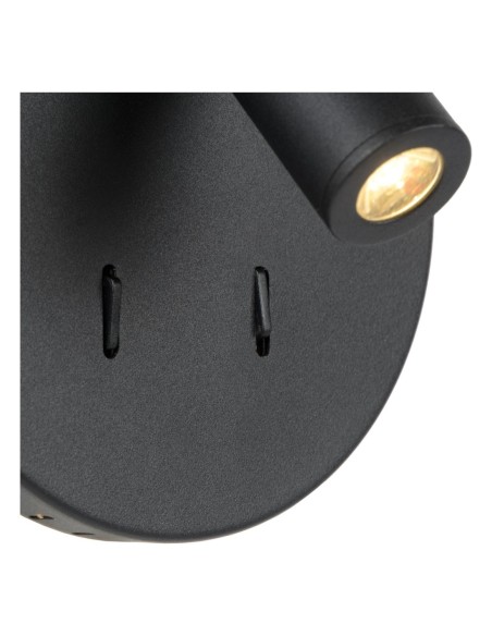 Lucide - Bentjer - applique murale/liseuse avec rétro-éclairage et double interrupteur