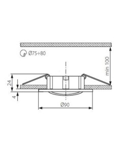 Support spot Led encastrable orientable Design rond baroque - Kanlux Leluminaireled.com 2