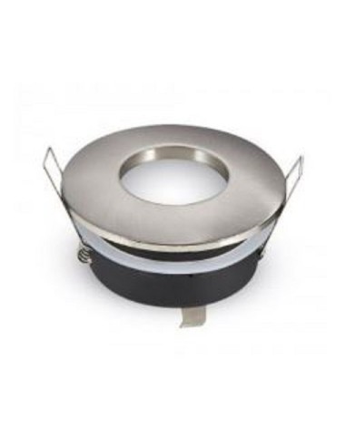 Support spot Led encastrable étanche rond alu brossé - Luminance Leluminaireled.com