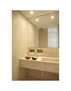 Support  spot Led encastrable étanche carré alu brossé - Luminance Leluminaireled.com 2