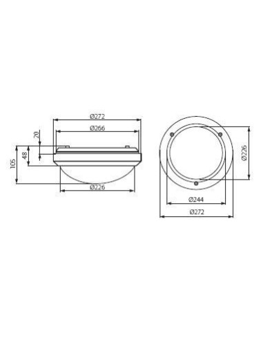 Plafonnier étanche  E27 IP54 Marc  - Kanlux Leluminaireled.com