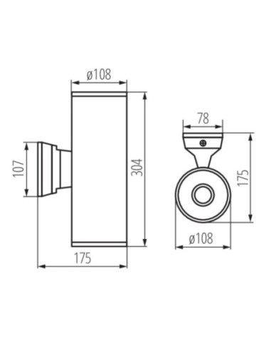 Applique murale extérieure  aluminium bi-directionnelle E27-BART- Kanlux Leluminaireled.com