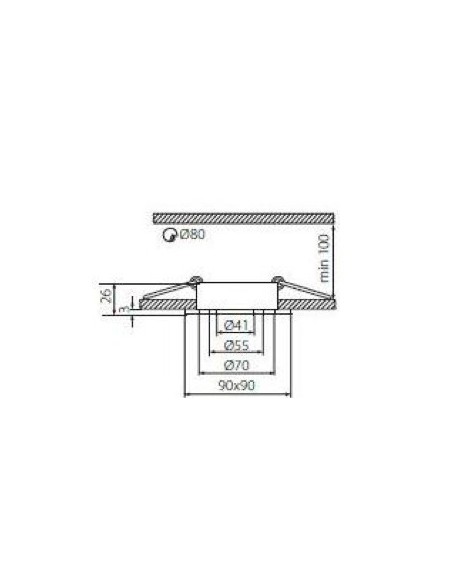 Support  spot Led carré encastrable orientable Design  alu brossé - Kanlux - Seidy Leluminaireled.com