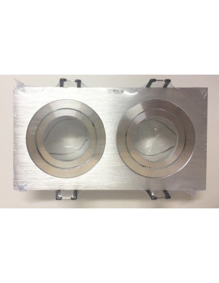 Support 2 spots Led encastrable orientable Design alu brossé - Kanlux - Seidy Leluminaireled.com