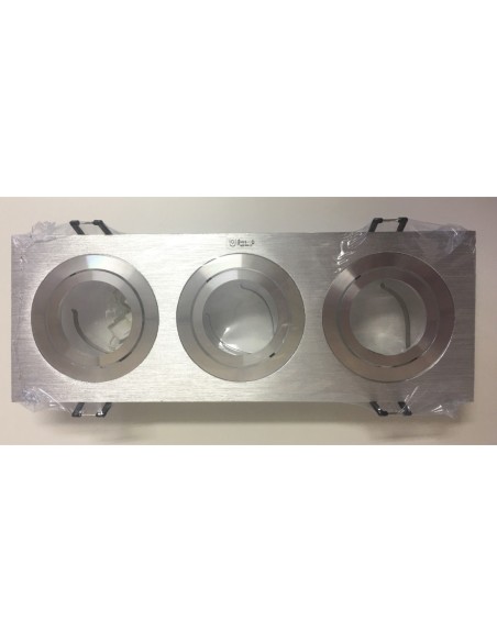 Support 3 spots Led encastrable orientable Design alu brossé - Kanlux - Seidy Leluminaireled.com