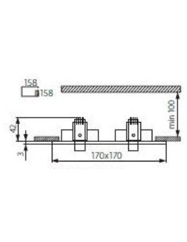 Support 4 spots Led encastrable orientable Design alu brossé - Kanlux - Seidy Leluminaireled.com