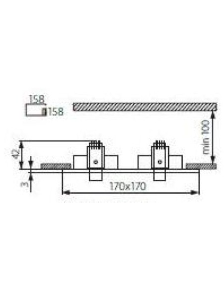 Support 4 spots Led encastrable orientable Design alu brossé - Kanlux - Seidy Leluminaireled.com