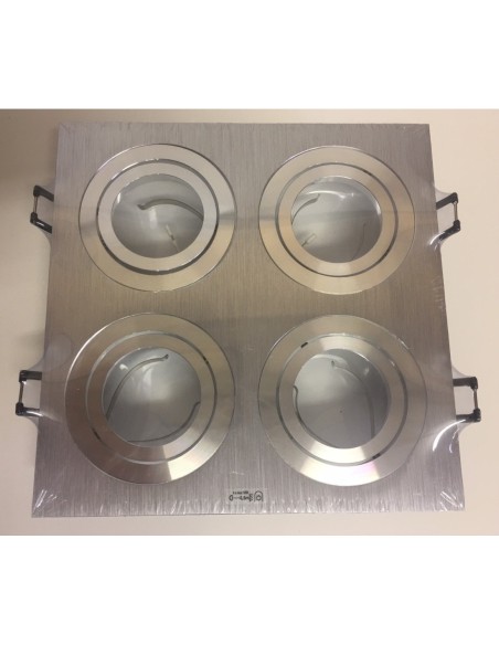 Support 4 spots Led encastrable orientable Design alu brossé - Kanlux - Seidy Leluminaireled.com