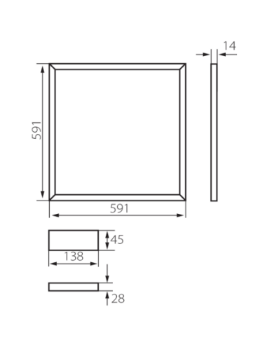 Dalle Led cadre lumineux 40 watts 60x60 cm 3600 lumens - Kanlux Leluminaireled.com