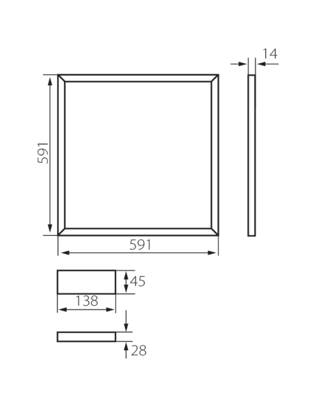 Dalle Led cadre lumineux 40 watts 60x60 cm 3600 lumens - Kanlux Leluminaireled.com
