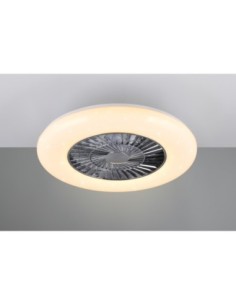 Plafonnier ventilateur VISBY LED chrome et blanc 58 cm moderne 2